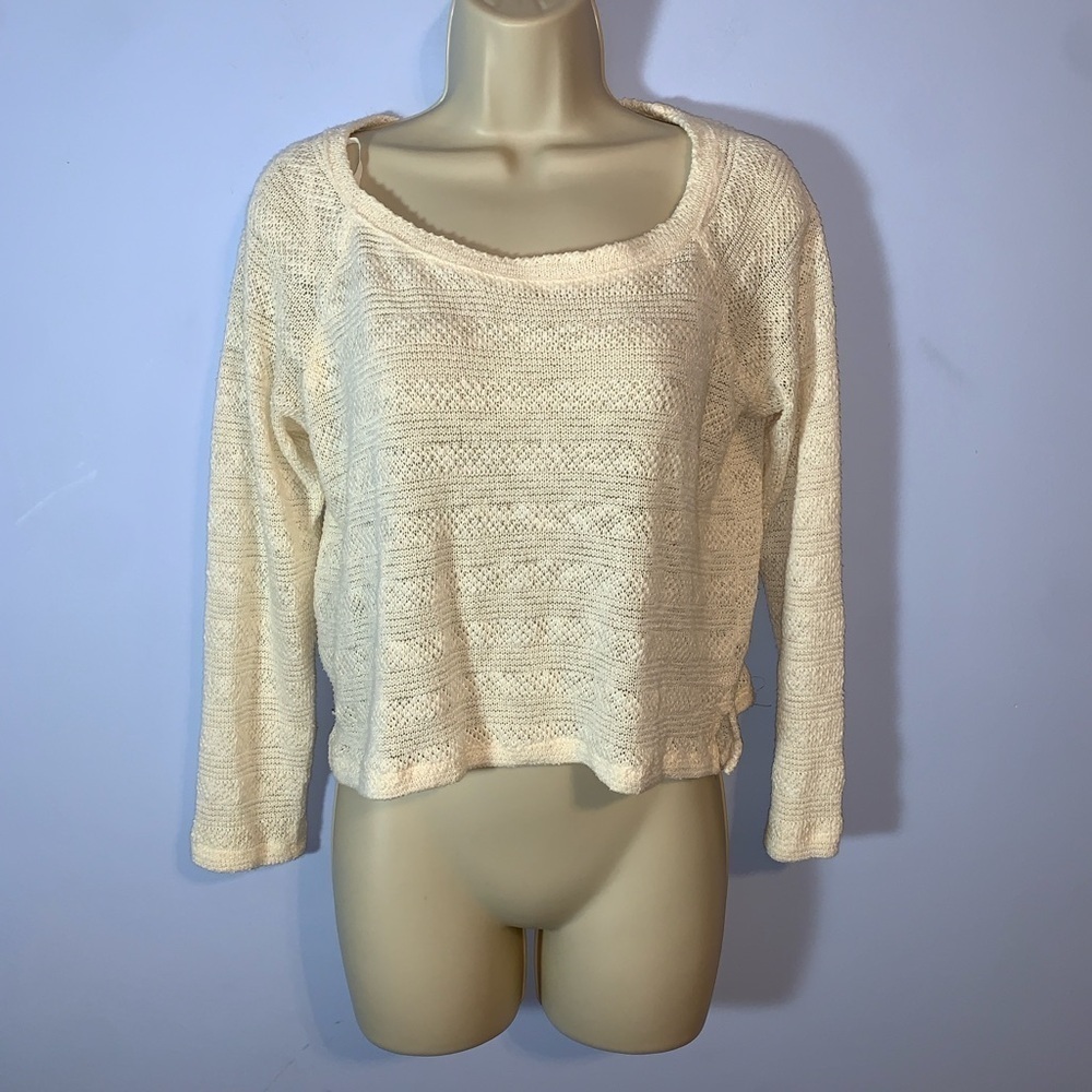 Splendid off white loose Knit boxy Sweater small made in USA